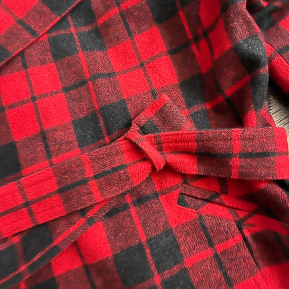 The Limited Plaid Coat Moto Wool Jacket Crop M Medium L Large - Picture 6 of 7